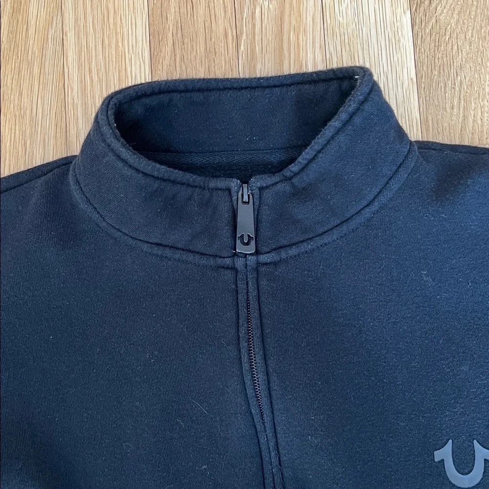 True Religion Black Maroon Color Block Full Zip Jacket, w/Pockets, Size M
